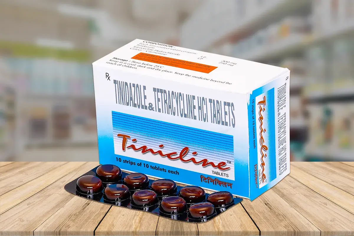 Tinicline tablet 250mg/300mg, Tinicline & tetracycline for amoebiasis, diarrhea, gastroenteritis